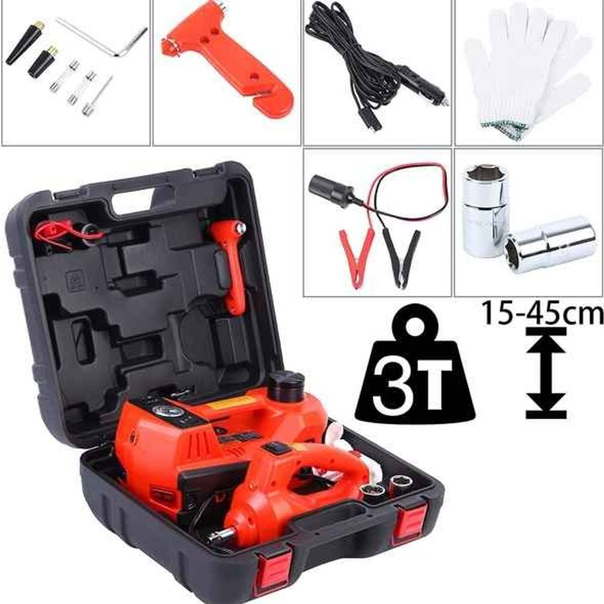 Coffre Cric beetro BE007 électrique 3T / 8pcs