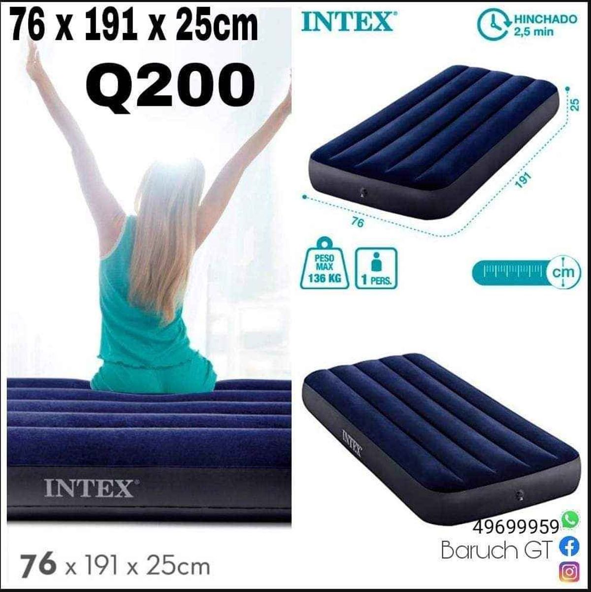 Matelas INTEX gonflable 76×191×25cm